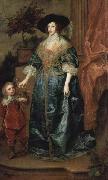Anthony Van Dyck Henrietta Maria and the dwarf, Sir Jeffrey Hudson, Sweden oil painting artist